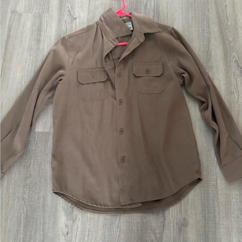 Tan button up blouse